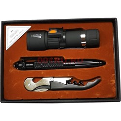 Набор подарочный «фонарик, тактическая ручка, штопор-нож» W3-3 - фото 146537