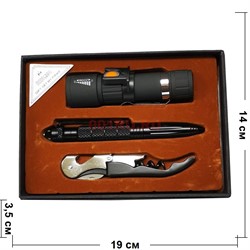 Набор подарочный «фонарик, тактическая ручка, штопор-нож» W3-3 - фото 146538