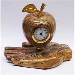 Часы из оникса Яблоко на ладони 10,5 см высота - фото 146549