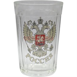 Стакан граненый 250 мл «Орел герб России» наклейка - фото 146972