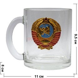 Чашка с ручкой «герб СССР» стеклянная - фото 146995