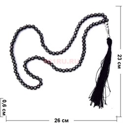 Четки из гематита 99 бусин «бочонки» 6 мм - фото 147848