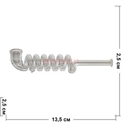 Трубка стеклянная "спираль" 13,5 см - фото 148590