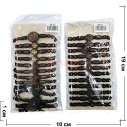 Браслет (M-57) деревянный с крестами 12 шт/уп - фото 148741