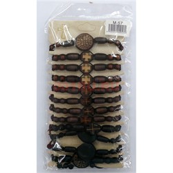 Браслет (M-57) деревянный с крестами 12 шт/уп - фото 148742