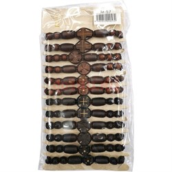 Браслет (M-57) деревянный с крестами 12 шт/уп - фото 148743