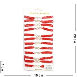 Браслет (BR-1536) с толстой красной ниткой знак бесконечность 12 шт/упаковка - фото 150507