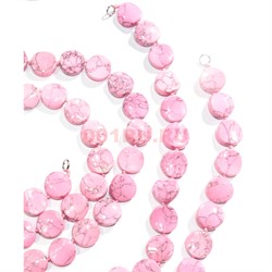 Нитка бусин из розового коралла круглые 28 бусин - фото 151690