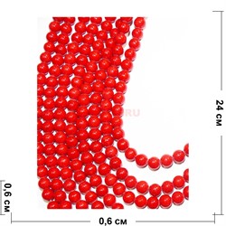 Нитка бусин 6 мм из красного коралла прессовка 69 бусин - фото 152030
