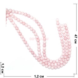 Бусниы на нитке 12 мм из светло-розового сахарного кварца - фото 152682