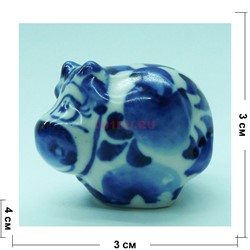 Бык (№1) Символ 2021 года гжель 3 см - фото 153042