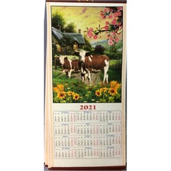 Календарь из рисовой бумаги Бык Символ 2021 года - фото 153399