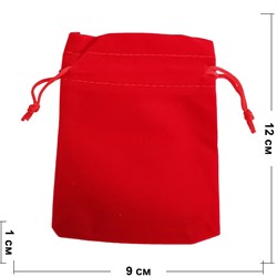 Чехол подарочный замша 9x12 см красный 50 шт/уп - фото 153514