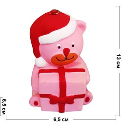 Сквиши Мишка в колпаке с подарком 12 шт/уп - фото 153787