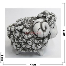 Фигурка овцы 6 см из мраморной крошки - фото 154450