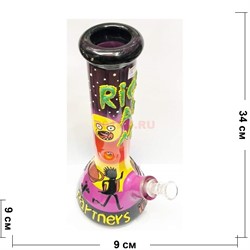 Бонг разноцветный (SA-125) стекянный Рик и Морти - фото 154730