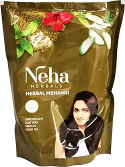 Хна Neha 500 гр натуральная с зеленым чаем и др. добавками - фото 154933