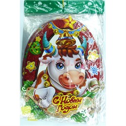 Картинка 46 см новогодняя с символом года на липучке 10 шт/уп - фото 154965