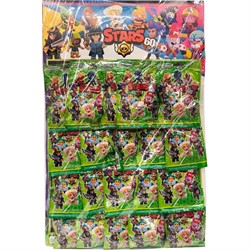 Игрушки на листе Brawl Stars 60 в зеленой упаковке 20 шт/уп - фото 155022