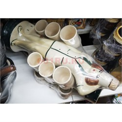 Штоф керамический Медсестра и 6 стаканов - фото 155101