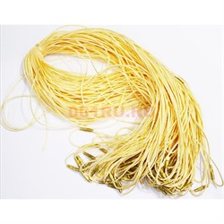 Гайтан шнурок для креста 55 см желтый шелковый - фото 155617