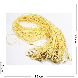 Гайтан шнурок для креста 70 см желтый (греческий шелк) - фото 155620