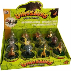 Игрушка динозавры иннерционная на колесиках 12 шт/уп - фото 155996