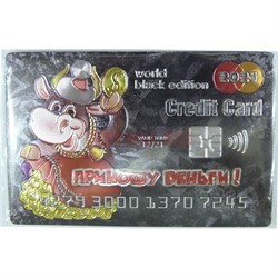 Магнит из ПВХ кредитная карта Приношу деньги Бык символ 2021 года - фото 156054