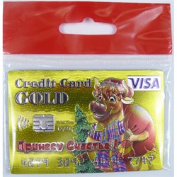 Магнит из ПВХ кредитная карта Принесу счастье Бык символ 2021 года - фото 156060