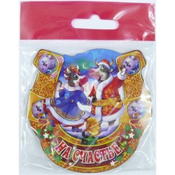 Магнит деревянный На счастье Быки на льду Символ 2021 года - фото 156104