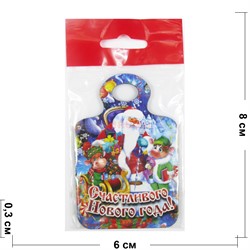 Магнит деревянный прямоугольный Счастливого нового года Бык Символ 2021 года - фото 156113