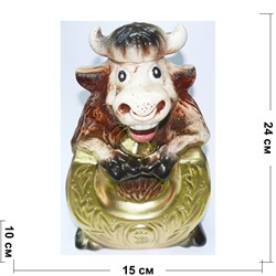 Копилка Бык с подковой из керамики - фото 156245