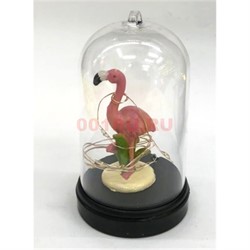 Фламинго (R2-430) в стеклянной колбе с гирляндой - фото 156355