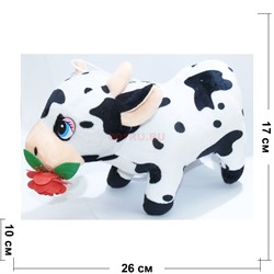 Мягкая игрушка Бык с розой Символ 2021 года 12 шт/уп - фото 157201