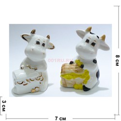 Фарфоровая статуэтка (KL-3011) Бык с сундучком Символ 2021 года - фото 157229