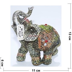 Фигурка слон (KL-577) из полистоуна 13 см - фото 157330