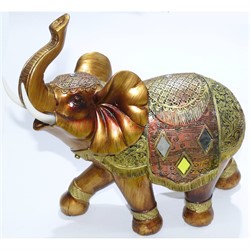 Фигурка слон коричневый из полистоуна 27 см - фото 157367