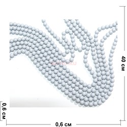 Нитка бусин 6 мм из майорки серой матовой круглой длина 40 см - фото 159450