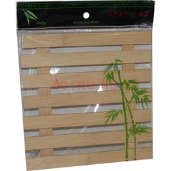 Подставка под горячее из бамбука "штакетник" 18х18 см - фото 159492