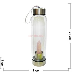 Бутылка для воды с кристаллом розового кварца - фото 159878