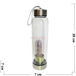 Бутылка для воды с кристаллом аметиста - фото 159880