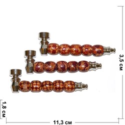 Трубка курительная «5 шариков» деревянная - фото 160645