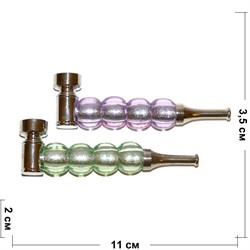 Трубка курительная «4 шарика» металлическая - фото 160649