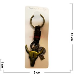 Брелок металл + кожа «бык-корова» - фото 160657