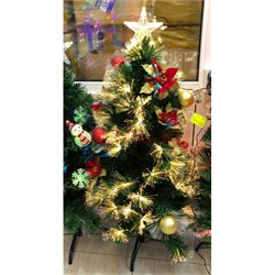 Елка украшенная новогодними шарами со звездой 90 см - фото 161121