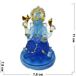 Ганеша статуэтка прозрачная (NS-870) синяя 11 см высота - фото 161135