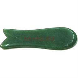 Гуаша из зеленого нефрита рыбка 11 см - фото 161381