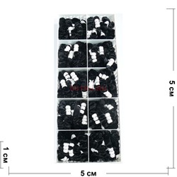 Резинка черная (E-262) со стразами 80 шт/уп - фото 161421