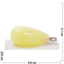 Подвеска кулон из янтаря желтая 2,1 см - фото 161578