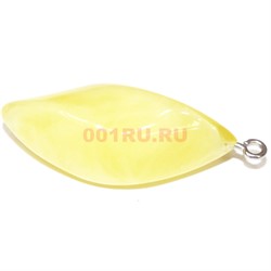 Подвеска кулон из янтаря желтая 3,5 см - фото 161581